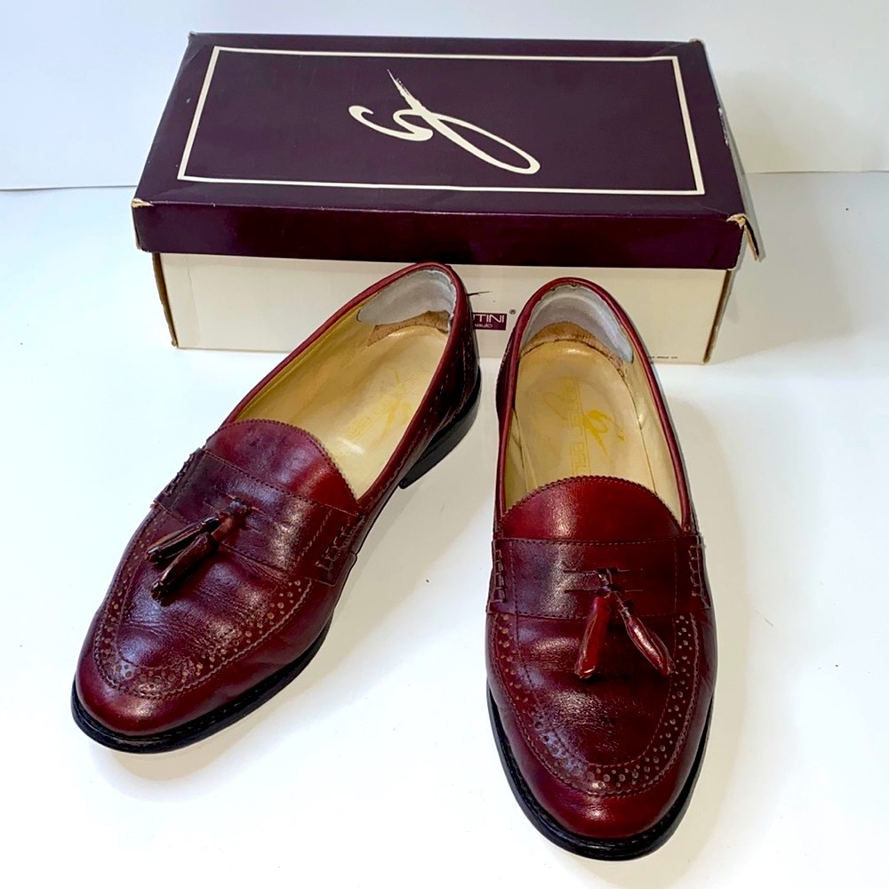 Vintage Georgio Brutini Brown Tassel Leather Loafers Made in Brazil Shoes Size 9